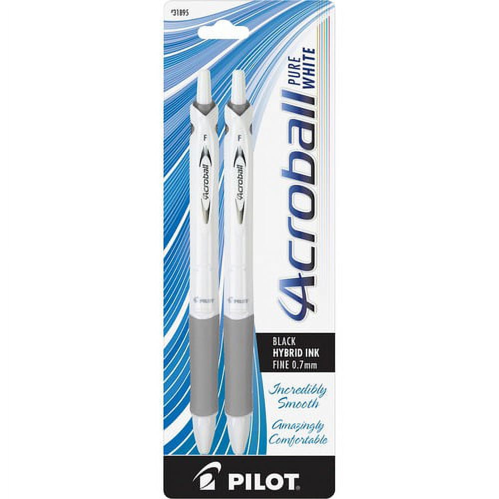 Pilot Acroball .7mm Retractable Pens - Fine Pen Point - 0.7 mm Pen Point Size - Refillable - Retractable - Black Advanced Ink Ink - White Barrel - 2 / Pack Pilot Acroball .7mm Retractable Pens - Fine Pen Point - 0.7 mm Pen Point Size - Refillable - Retractable - Black Advanced Ink Ink - White Barrel - 2 / Pack