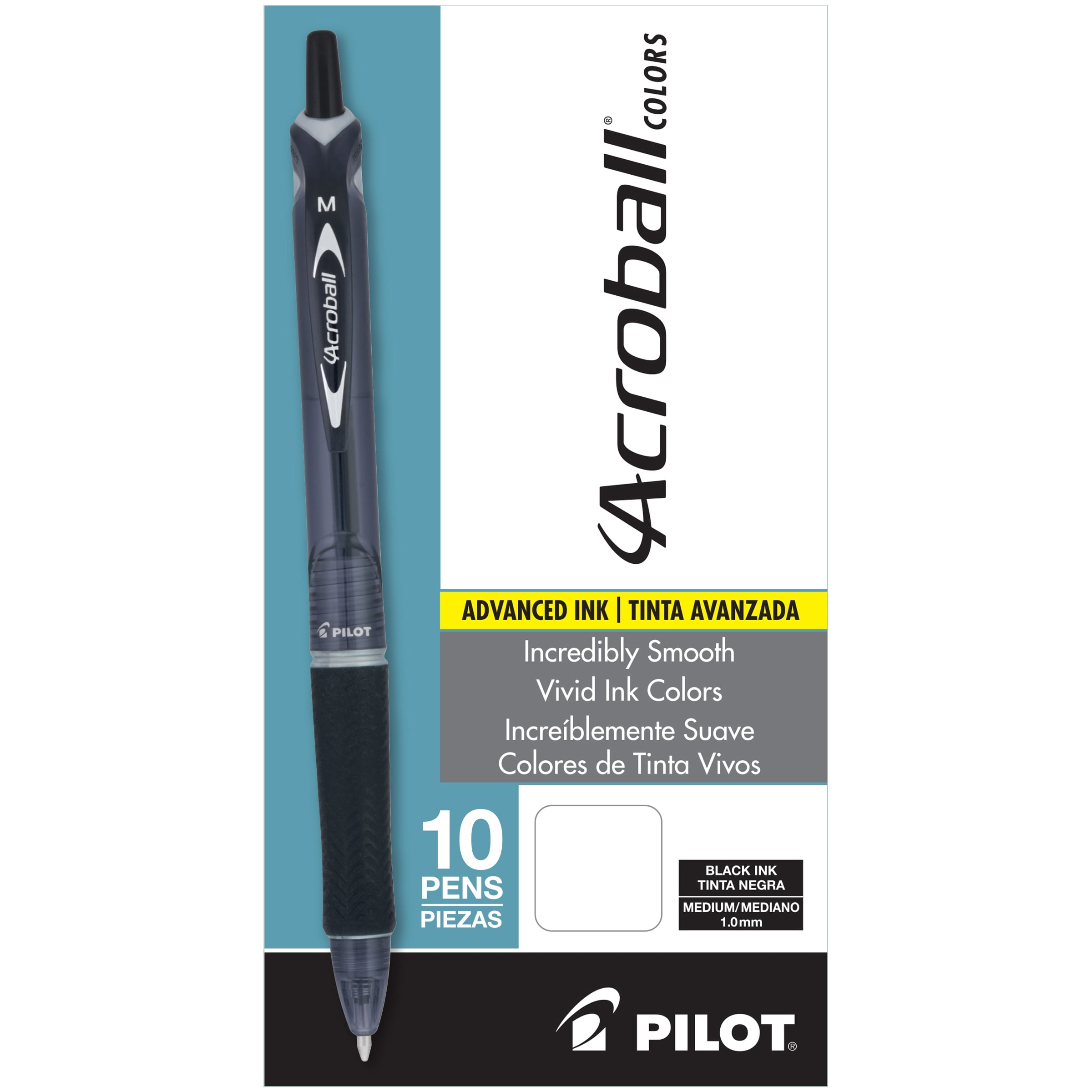 Pilot 424236 - Stylo bille rétractable Acroball, pointe moyenne, encre noire