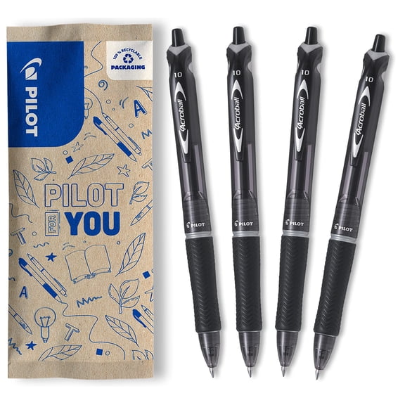 Pilot Acroball Retractable Ballpoint - Black (Pack of 4) FLW538943