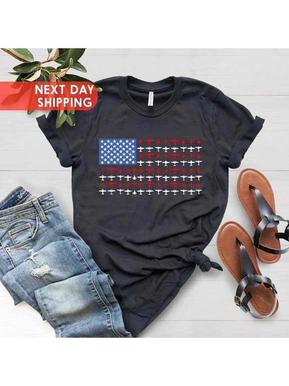 Pilot Airplane American Flag Vintage T-Shirt, Flying Airline School Gifts, Aviation Shirts, Pilots Flight Mechanic, Aviators Planes T-Shirt All Size S-5Xl