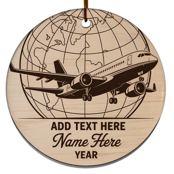 Pilot Airplane Ceramic Christmas Ornament for 2025 - Xmas Gift Retirement Captain, Flight Attendant - Customized Text & Name, Santa's Favorite Pilot
