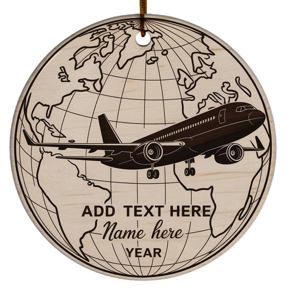 Pilot Airplane Ceramic Christmas Ornament for 2025 - Xmas Gift Retirement Captain, Flight Attendant - Customized Text & Name, Santa's Favorite Pilot