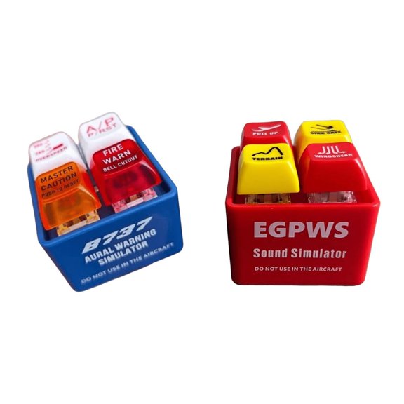 Pilot Alert Keychain - EGPWS Emergency Sound Simulator with Bright LED Light, Tiny Airplane Warning Alert Keyring for Pilots & Aviation Lovers (mixed/2pcs)
