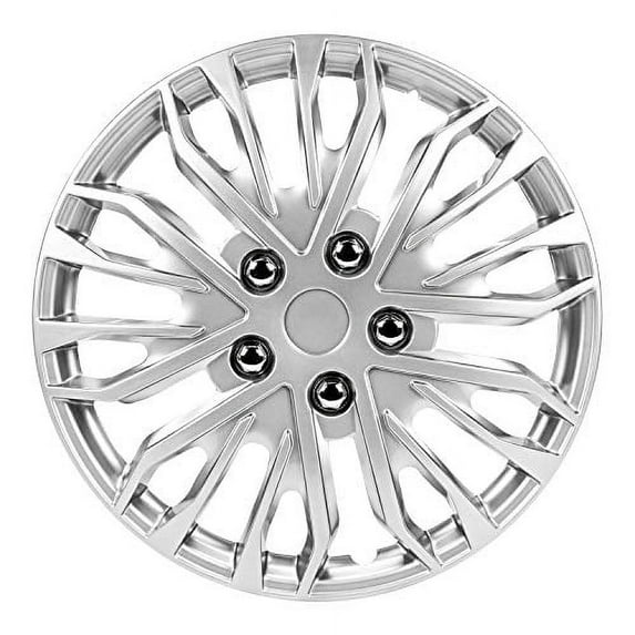 Pilot Automotive 16 Inch Apex Universal Hubcaps Set of 4 - Silver