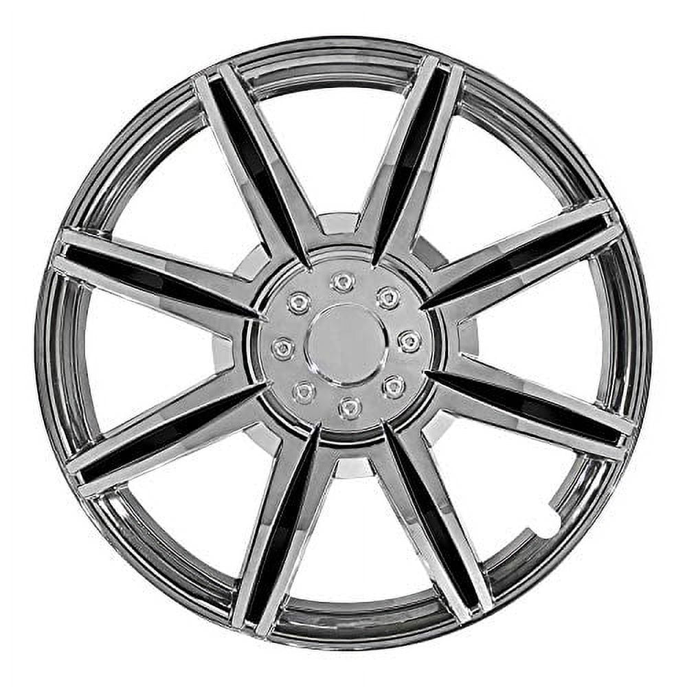 Pilot Automotive 16" Wheel Covers Universal Hubcaps Chrome & Black