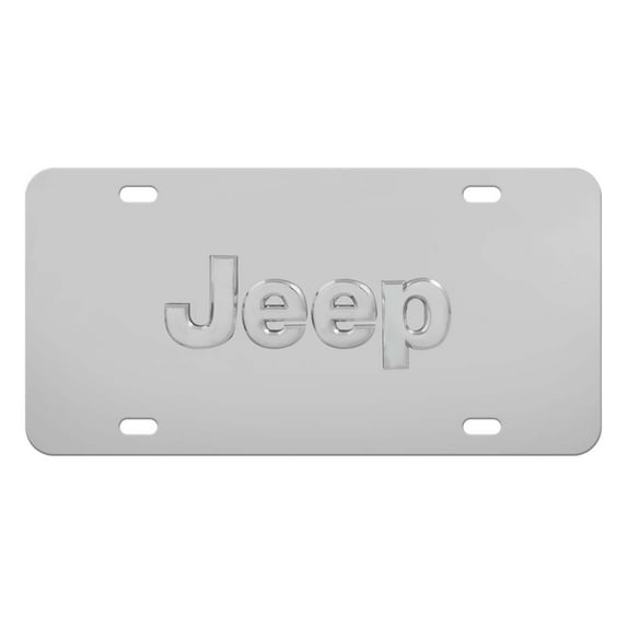 Pilot Automotive Jeep Logo License Plate, Chrome, Stainless Steel, 6" x 12"