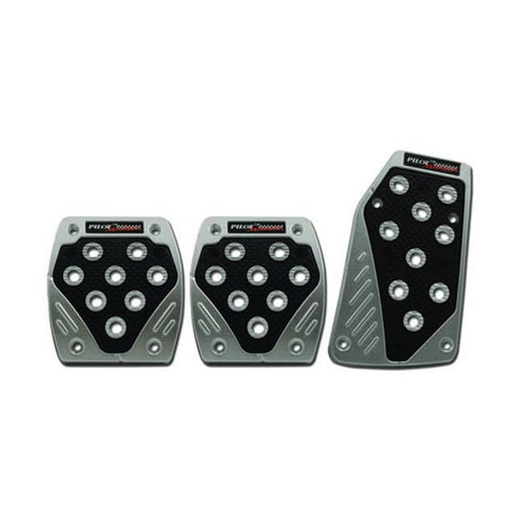 Pilot Automotive Performance Motorsports Manual Transmission Pedal Pads, Sliver - 3 Piece