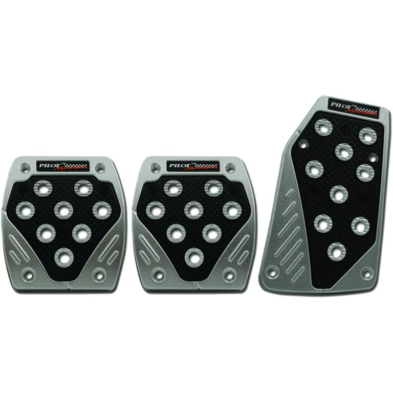 Pedal Pad Kit - Aluminium Black Inserts suit Manual Transmission multi-fit