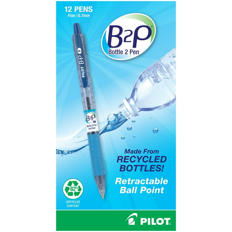 B2P Bottle-2-Pen Recycled Ballpoint Pen, Retractable, Fine 0.7 mm, Blue Ink, Translucent Blue Barrel, Dozen B2P Bottle-2-Pen Recycled Ballpoint Pen, Retractable, Fine 0.7 mm, Blue Ink, Translucent Blue Barrel, Dozen