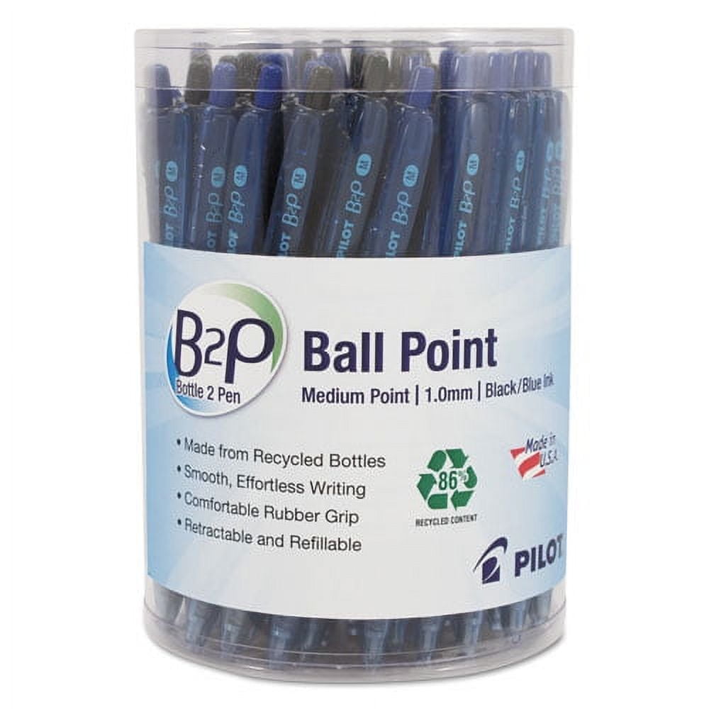 Walmart promo code:  Pilot B2p Bottle-2-Pen Recycled Ballpoint Pen, Retractable, Medium 1 Mm, Assorted Ink And Barrel Colors, 36/pack