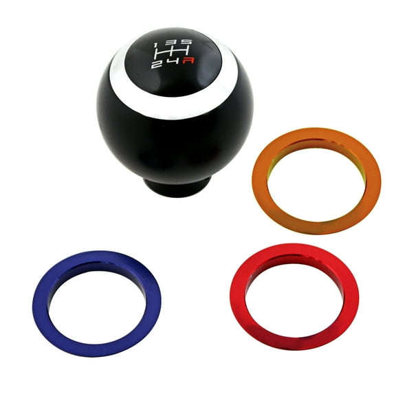 Pilot Ball Shift Knob w/Color Rings - 4 Different shift pattern decals included for 5 or 6 speed, 1 each, sold by each
