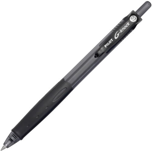 G-Knock BeGreen Gel Pen, Retractable, Fine 0.7 mm, Black Ink, Smoke/Black Barrel, Dozen G-Knock BeGreen Gel Pen, Retractable, Fine 0.7 mm, Black Ink, Smoke/Black Barrel, Dozen