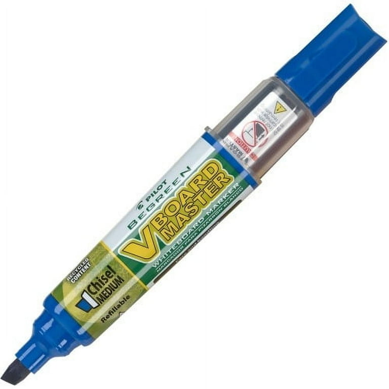 Pilot BeGreen Refillable VBoard Dry-erase Marker - Broad Marker Point - Chisel Marker Point Style - Refillable - Blue - 12 / Box Pilot BeGreen Refillable VBoard Dry-erase Marker - Broad Marker Point - Chisel Marker Point Style - Refillable - Blue - 12 / Box