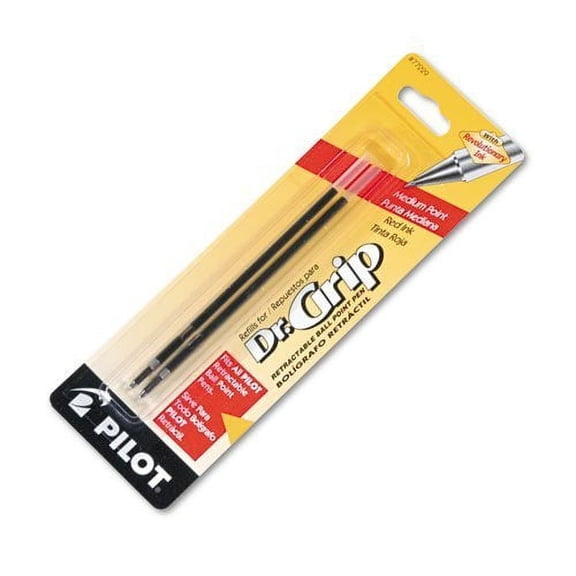 Pilot Better/EasyTouch/Dr Grip Retractable Ballpoint Pen Refills, 1.0mm, Medium Point, Red Ink, 3 packs of 2, 6 refills