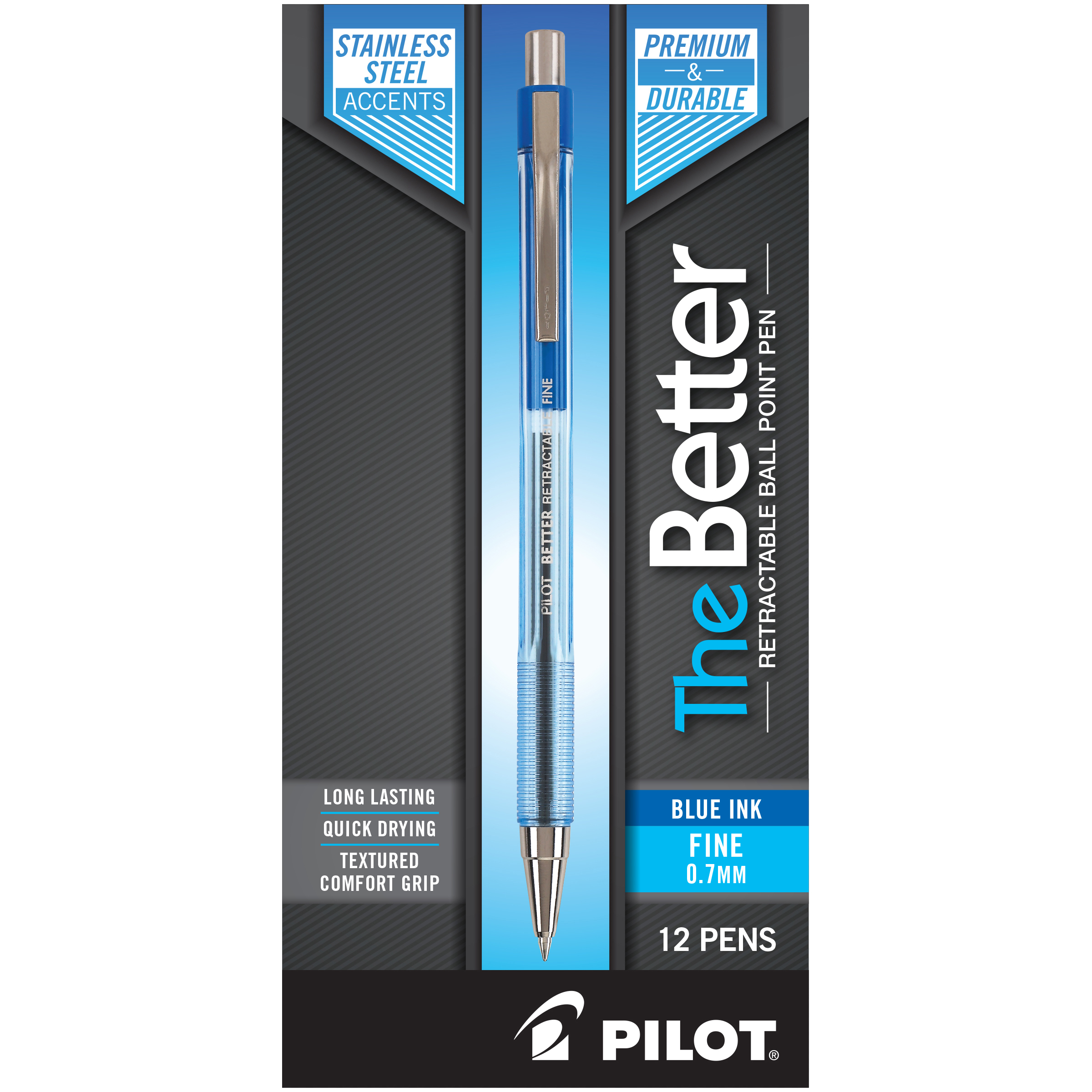 TUL® Fine Writing Solid Metal Barrel Ballpoint Pen With 2 Refills