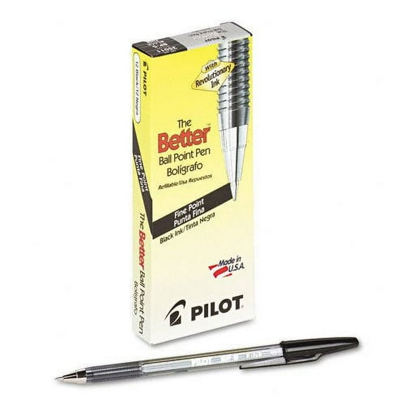 Pilot : Better Stick Ballpoint Pen, Black Ink, Fine, 0.70 mm -:- Sold as 2 Packs of - 12 - / - Total of 24 Each