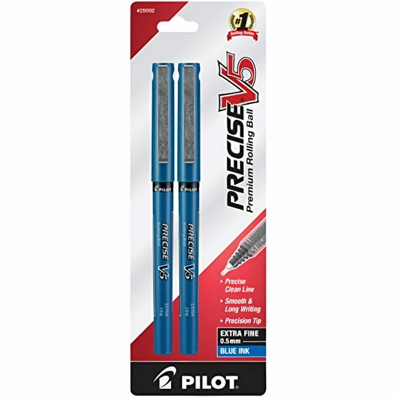 Pilot Blue Precise V5 Rolling Ball Pen, 2-Count (Pack of 2)