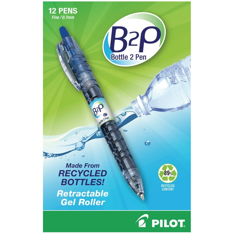 B2P Bottle-2-Pen Recycled Gel Pen, Retractable, Fine 0.7 mm, Blue Ink, Translucent Blue Barrel B2P Bottle-2-Pen Recycled Gel Pen, Retractable, Fine 0.7 mm, Blue Ink, Translucent Blue Barrel