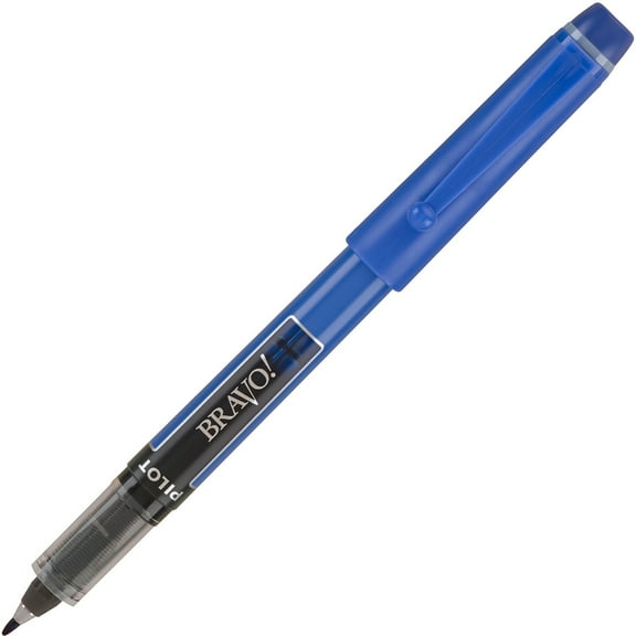 Pilot Bravo Liquid Ink Marker Pen, 1 mm Bold Tip, Blue Ink