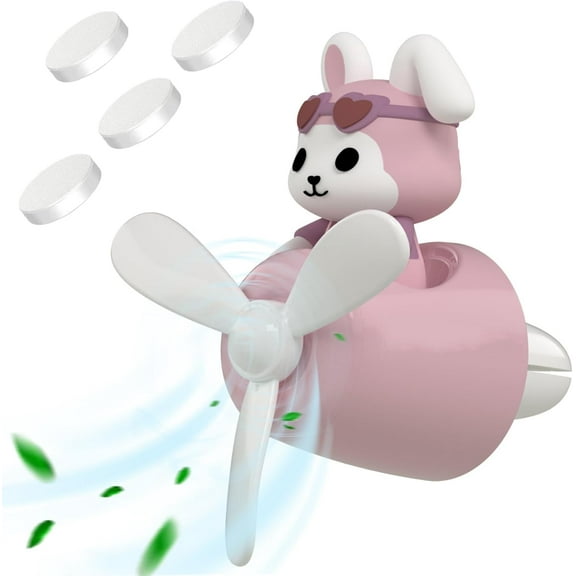 Pilot Car Air Freshener, Cute Rabbit Car Vent Clip Air Freshener with 2 Fragrant Tablets Automotive Air Outlet Fan Diffuser, Automotive Interiors Vent Decoration (Pilot Rabbit)