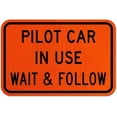 thumbnail image 1 of Pilot Car in Use Wait & Follow Sign Traffic Signs Road Work Construction Metal Tin \8 x 12 Inch for Home or Work, 1 of 4