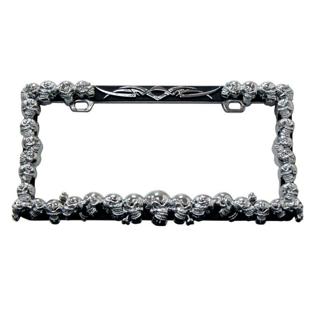 Pilot Chrome Multi Skull License Plate Frame