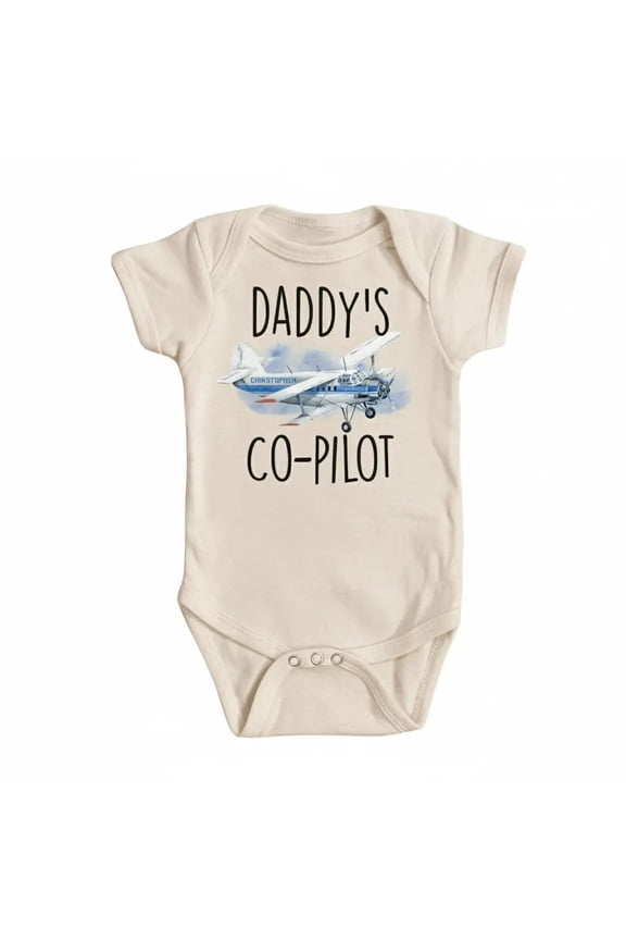 Pilot Copilot Blue Newborn Gift Baby Bodysuit