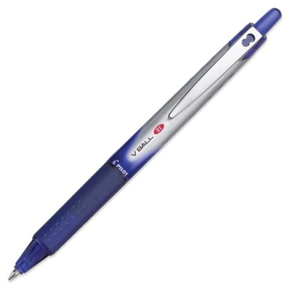 Pilot Corp. Of America 26207 VBall Roller Ball Retractable Pen- Blue Ink- Fine
