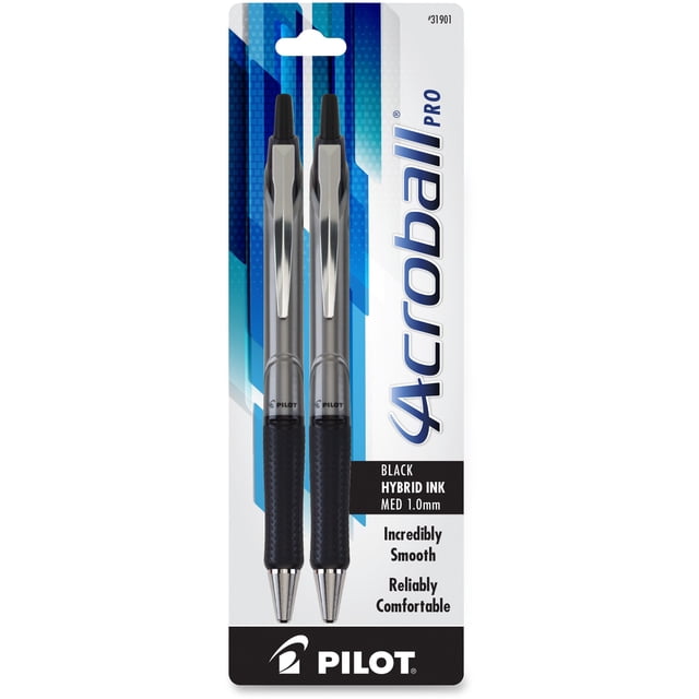 Pilot Acroball Ink Type Pilot Corporation Acroball Pro Pens Retract Med Pt 2/PK BK Ink 31901 ...