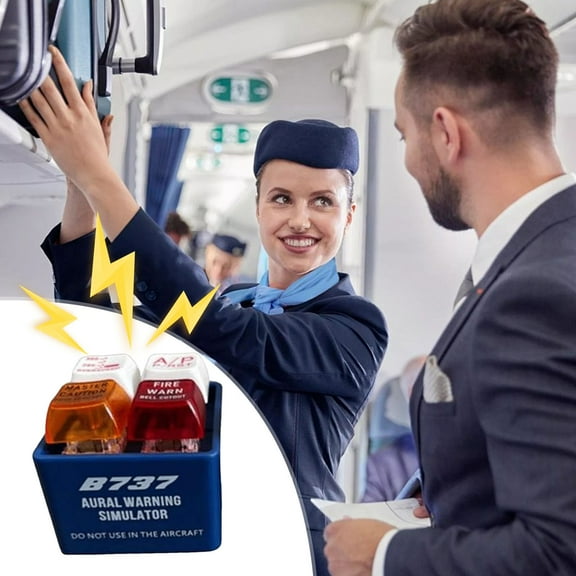 Pilot and Crew Alert Keychain, Portable Warning Sound Simulator, Aircraft Alarm Sound Simulator, Airplane Emergency Alert, Hanging Key Chain Button Safety Button