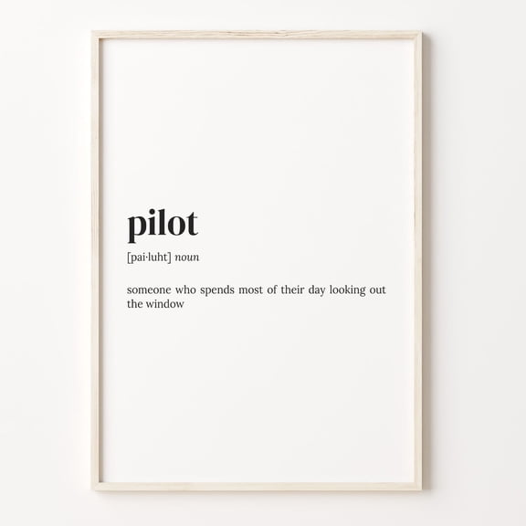 Pilot Definition Funny Quote Poster Unframed Paper Print