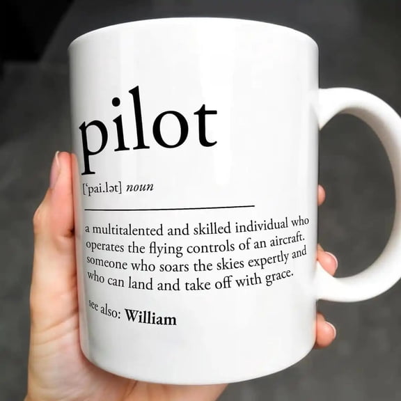 Pilot Definition, Personalized Coffee Mug, Gift For Pilot Lovers, Bekilab Ceramic Coffee Mug, 11oz 15oz Gift
