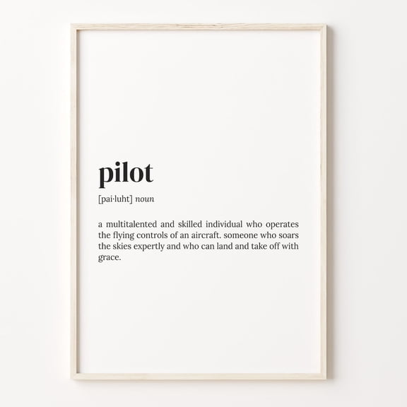 Pilot Definition Quote Poster Unframed Paper Print