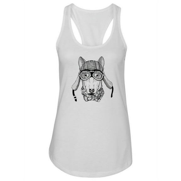 Pilot Dog Racerback Tank Women -Image by Shutterstock, Female XX-Large