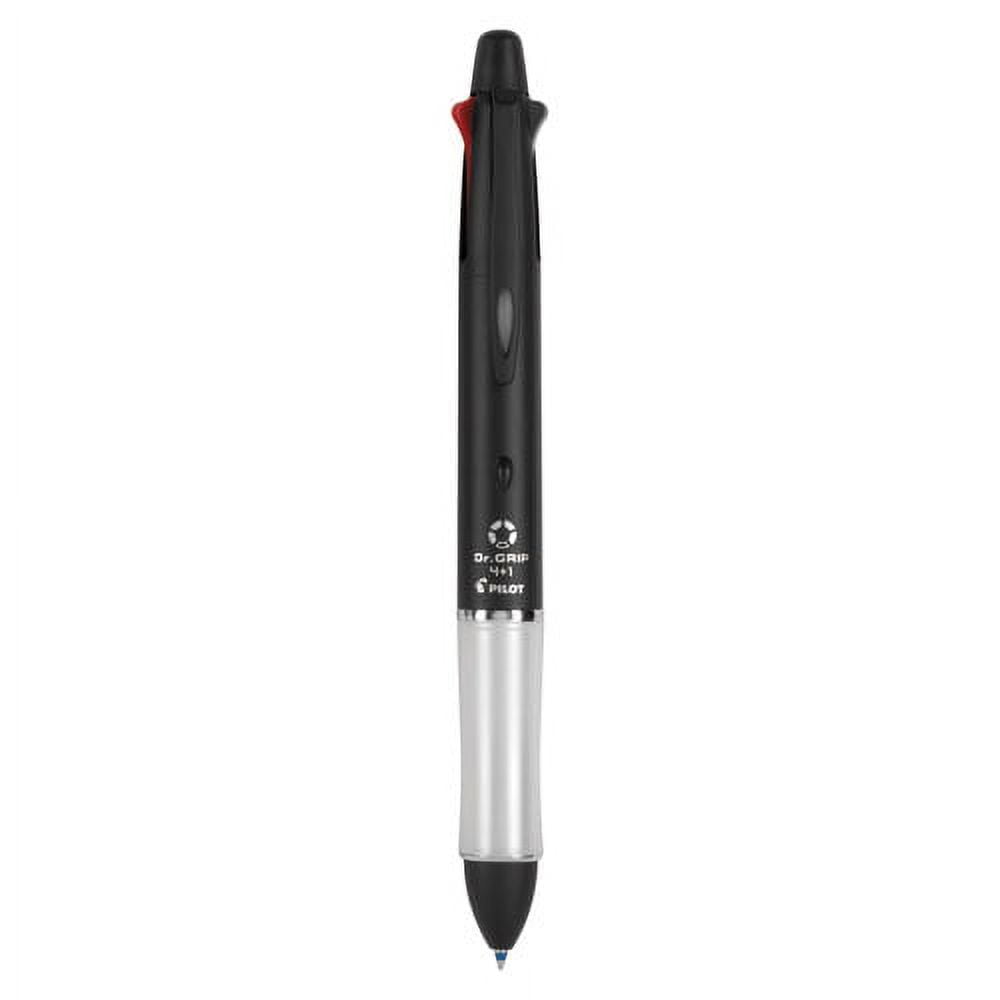 Pilot Dr. Grip 4 + 1 Multi-Color Ballpoint Pen/pencil, Retractable, 0.7 mm Pen/0.5mm Pencil, Black Barrel | Bundle of 10 Each