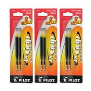 Pilot Dr. Grip Center of Gravity Ballpoint Pen Refills, Medium Point, Black Ink, Pack of 6