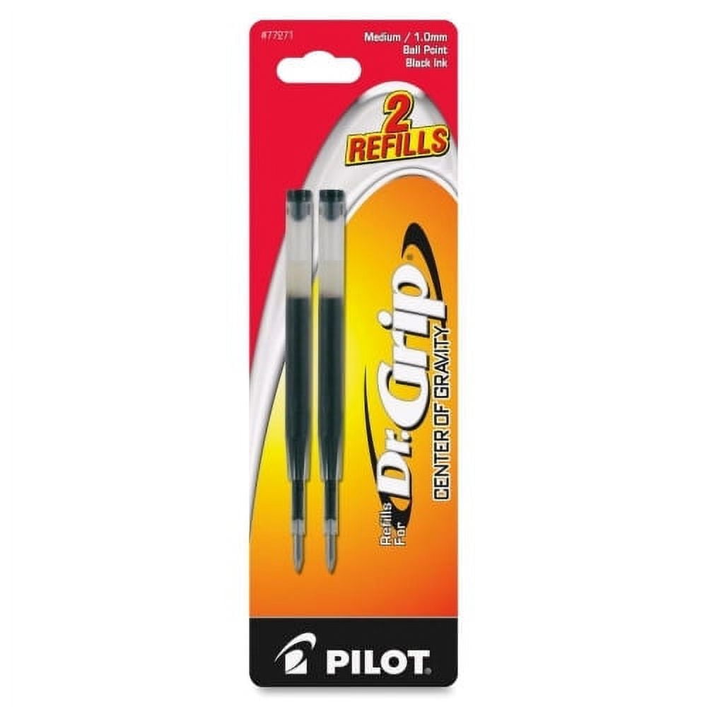 Pilot Dr. Grip Center of Gravity Pen Refills 1 mm, Medium Point - Black Ink - 2 / Pack