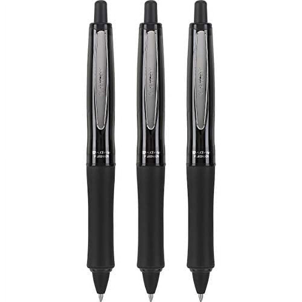 Pilot Dr. Grip FullBlack Refillable & Retractable Ballpoint Pen, Medium Point, Black Ink, 3-Pack