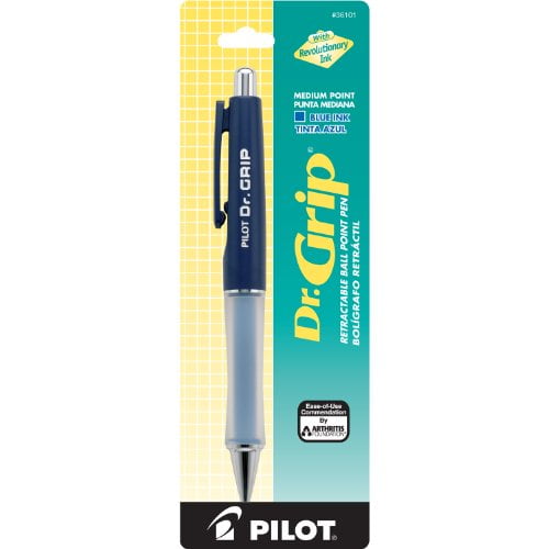 Pilot Dr. Grip Retractable Ballpoint Pen, Medium Point, Navy Barrel with Blue Ink, Single Pen (36101)