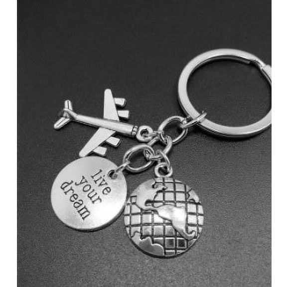 Pilot Dream Keychain Airplane Passport Travel
