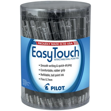 Pilot Easy Touch Retractable Ball Point Pens, Fine Point, Black Ink, 36 Count