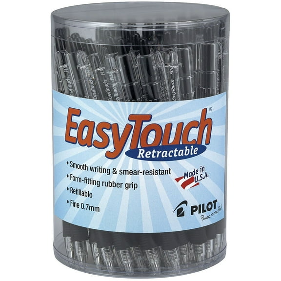 Pilot EasyTouch Retractable Ballpoint Pen Fine 0.7 mm Black Ink 36/Pack 54058
