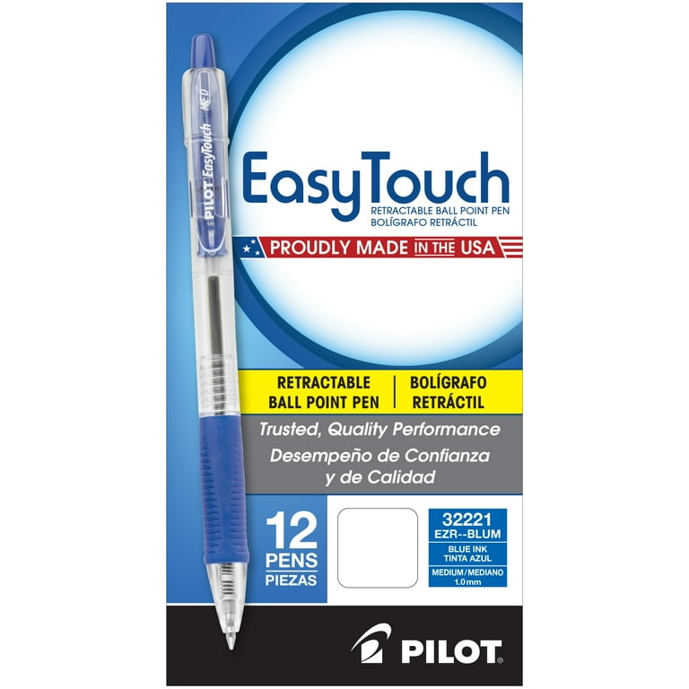 EasyTouch Ballpoint Pen, Retractable, Medium 1 mm, Blue Ink, Clear Barrel, Dozen EasyTouch Ballpoint Pen, Retractable, Medium 1 mm, Blue Ink, Clear Barrel, Dozen