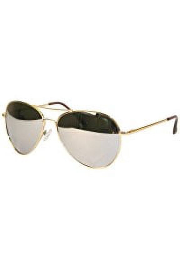 Fashion Aviator Sunglasses Gold Frame with Mirror Lenses for Men and Women