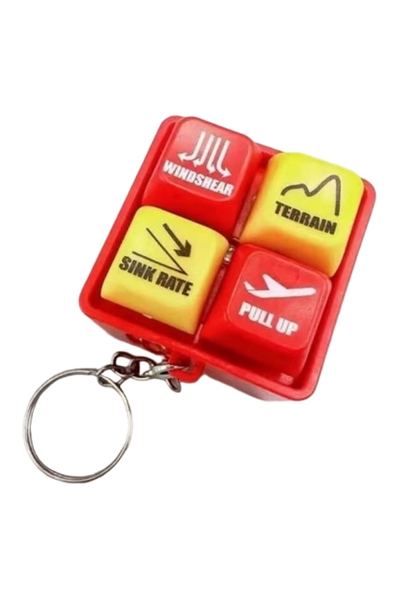 Pilot Fidget Keychain - Aviation Warning Button Set with Clickable Keys, Portable Size, Novelty Pilot Detail for Backpacks, Car Keys & Aviation Enthusiast Gift