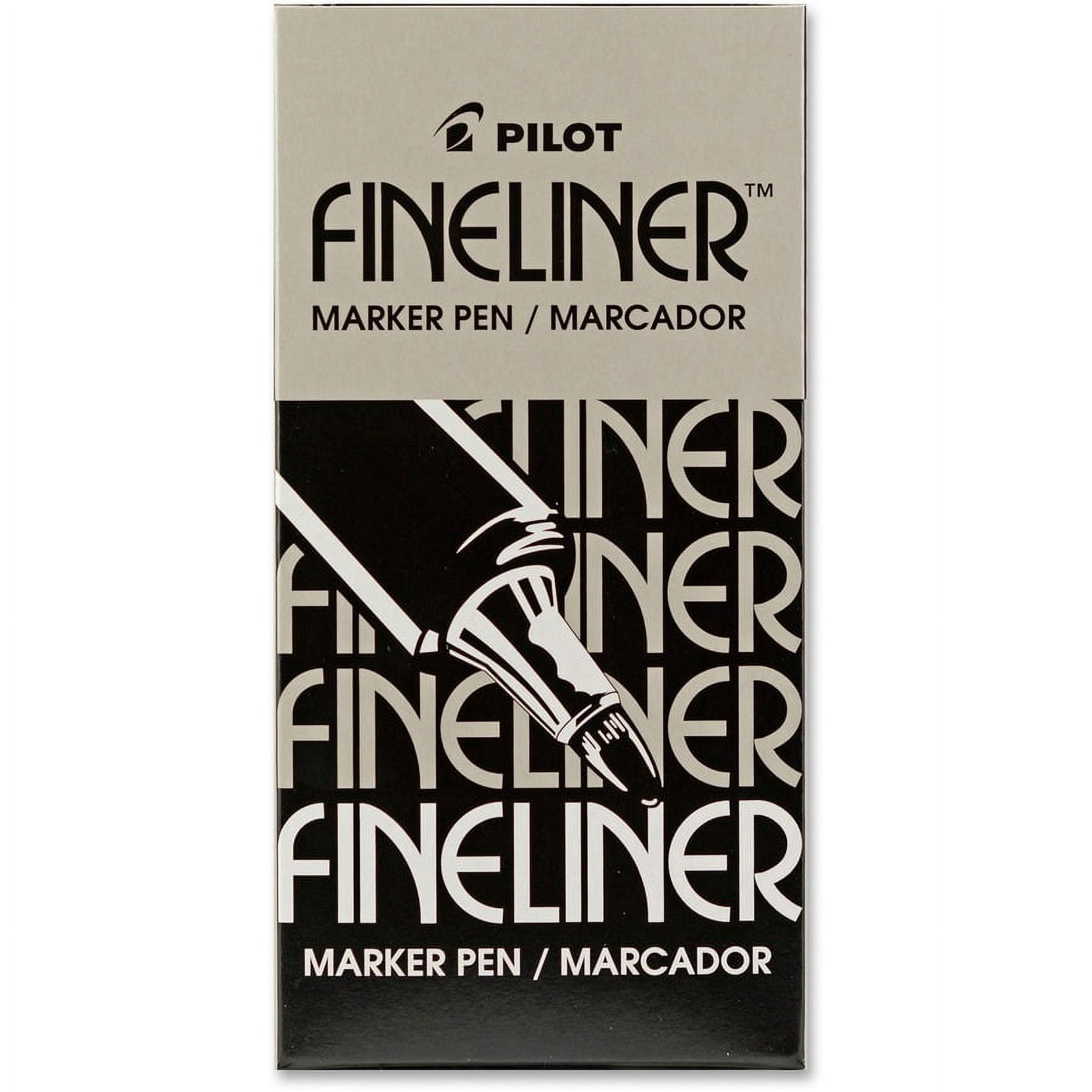 Pilot Fineliner Markers - Fine Pen Point - 0.7 mm Pen Point Size - Black - Acrylic Fiber Tip - 12 / Box | Bundle of 2 Boxes