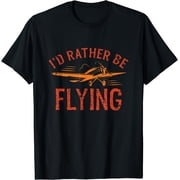 Pilot Flying Aviator Flight Airplane Lovers Aviation T-Shirt Black Medium
