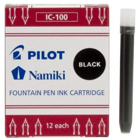 Pilot Fountain Pen Ink Cartridge Black Ink - Eco-friendly - 12 / Box