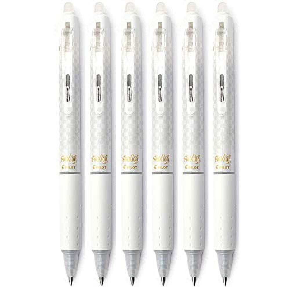 Pilot FriXion Ball Clicker Erasable Gel Ink Retractable Pen, Extra Fine Point, 0.5mm, White