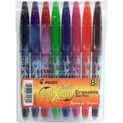 Pilot FriXion Erasable Gel Ink Stick Pens, Fine Point, Assorted Colors, 8 Count